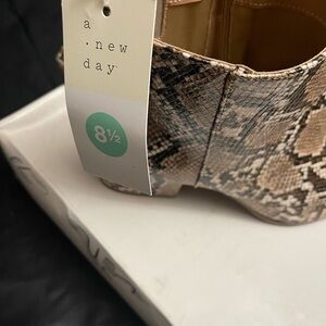 A New Day Snakeskin Ankle Booties - Brown